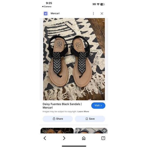 Daisy Fuentes Women's Black Beaded Sandals EUC Comfortable Casual Flats - Picture 2 of 7